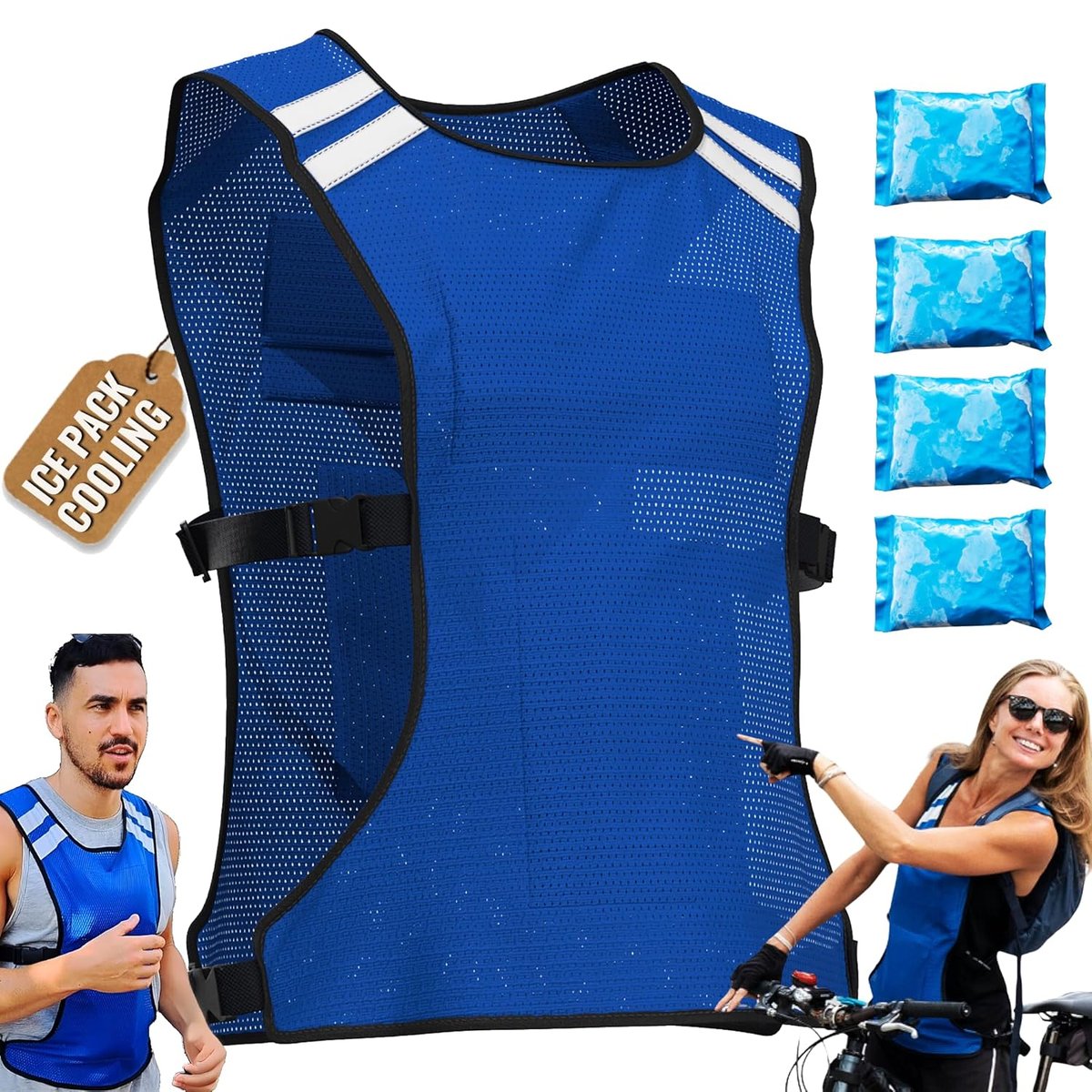 ChillSwift gel-pack cooling vest, front view on neutral background