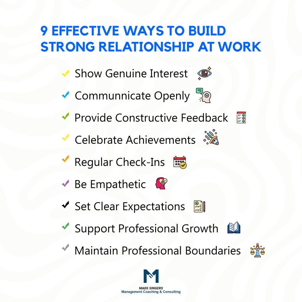 9 ways to Build A Strong Relationship at work