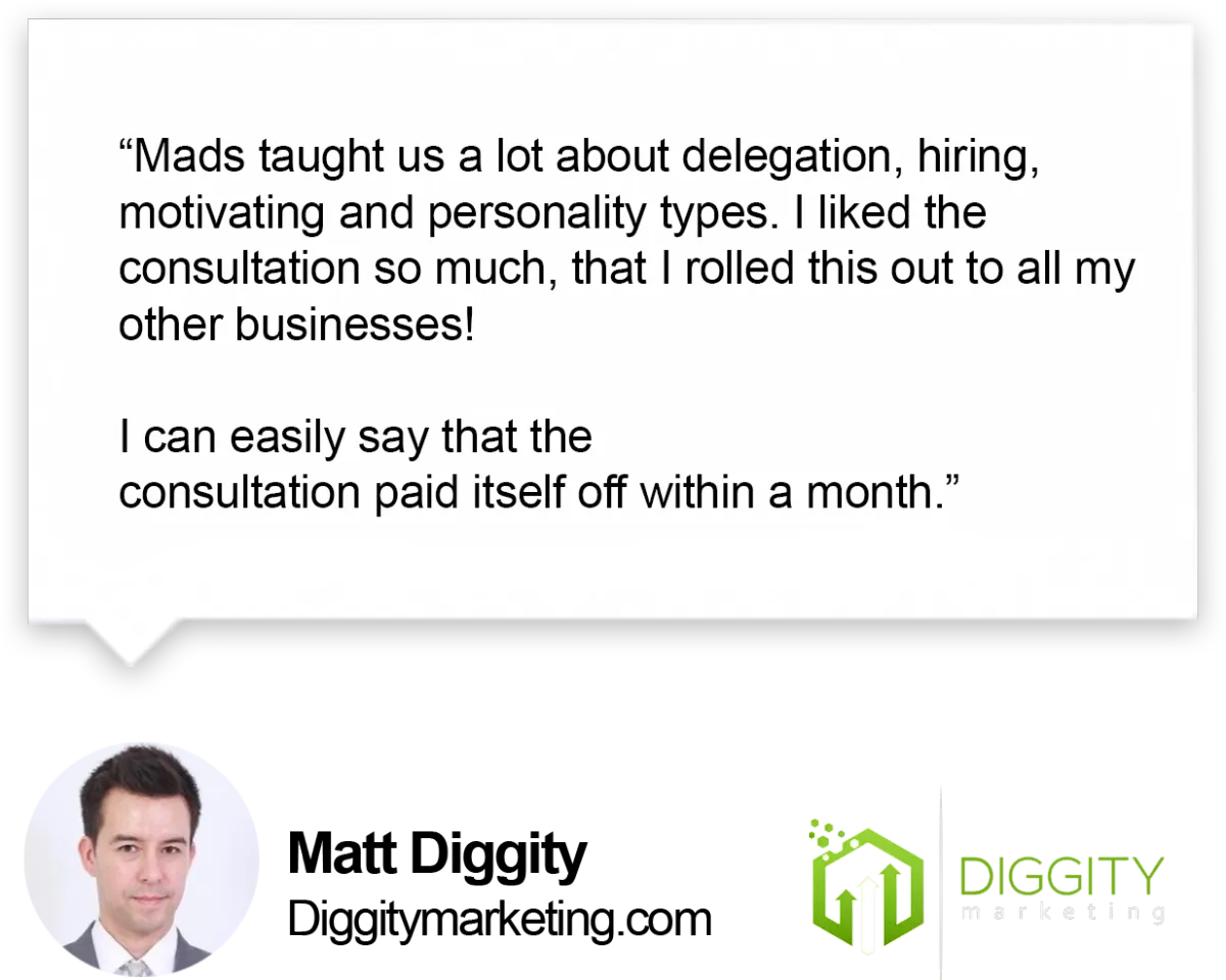 Client testimonial for Mads Singers