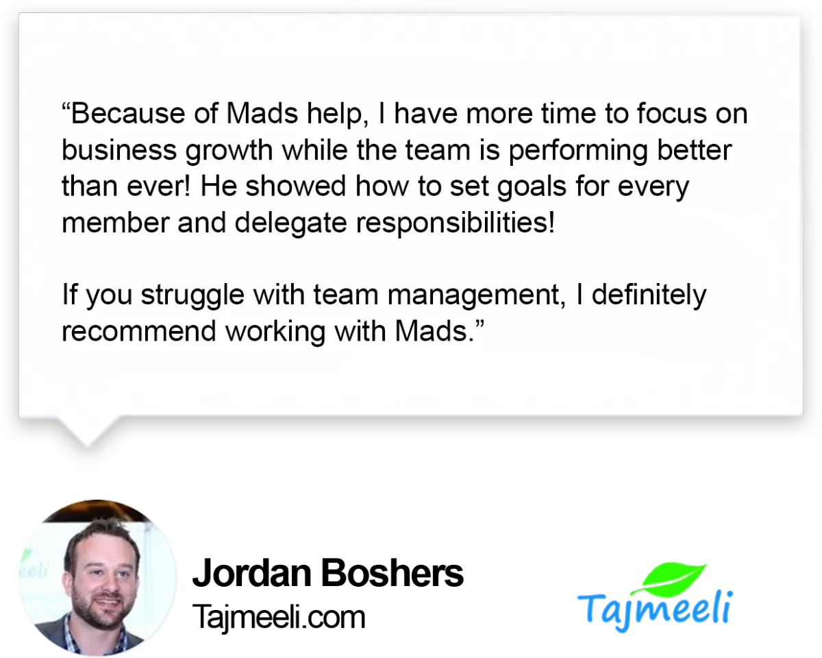 Client testimonial for Mads Singers