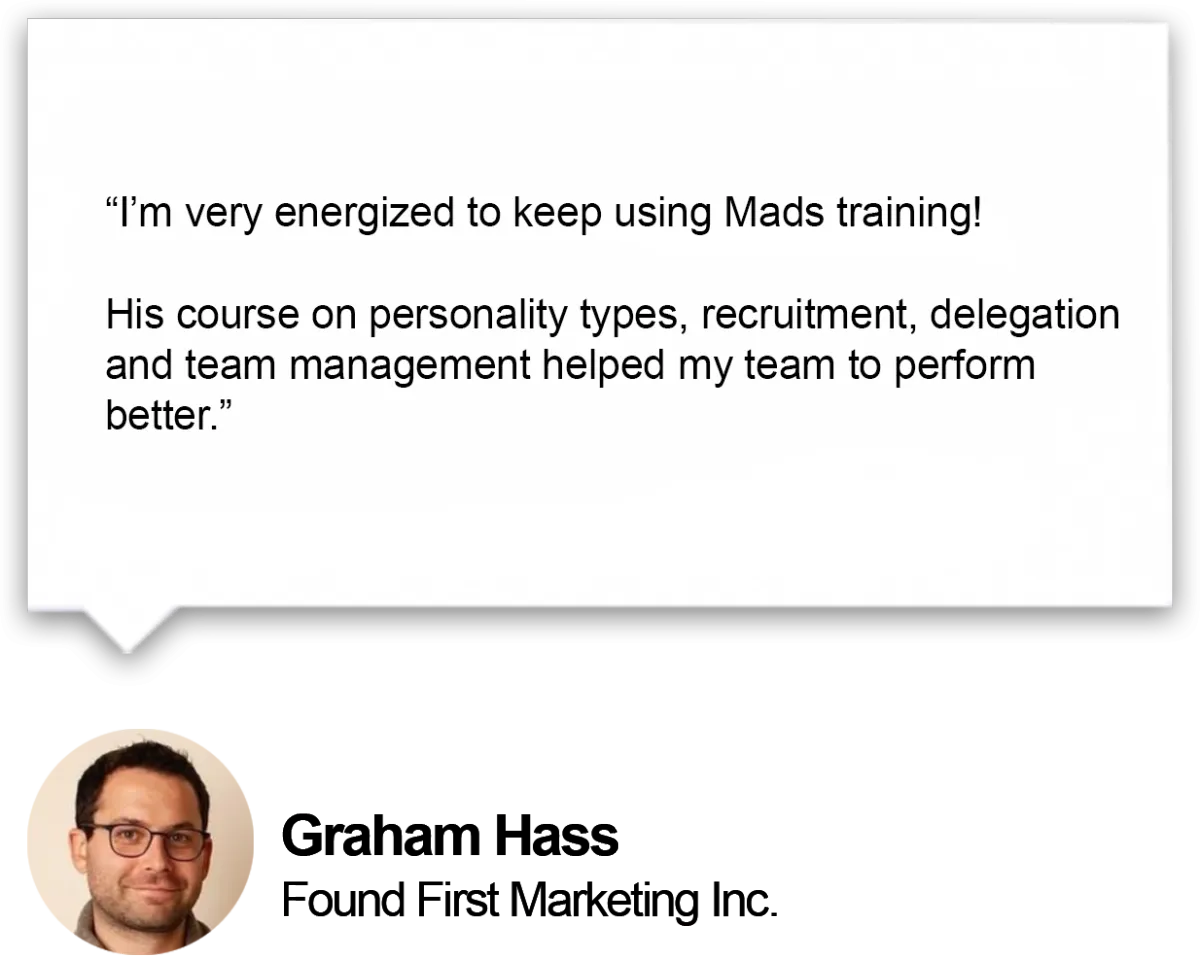 Client testimonial for Mads Singers
